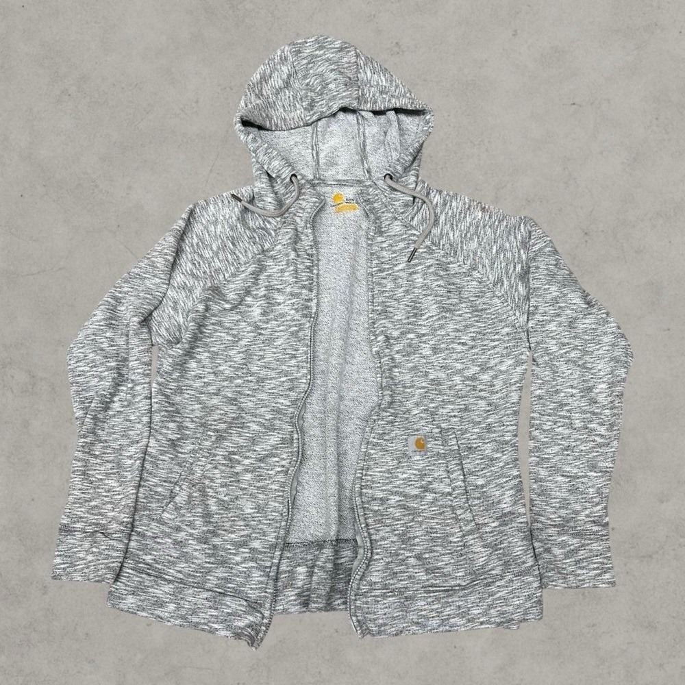 Carhartt Hoodie Womens Small Gray 104233 001 Full Zip Sweatshirt Casual Fleece